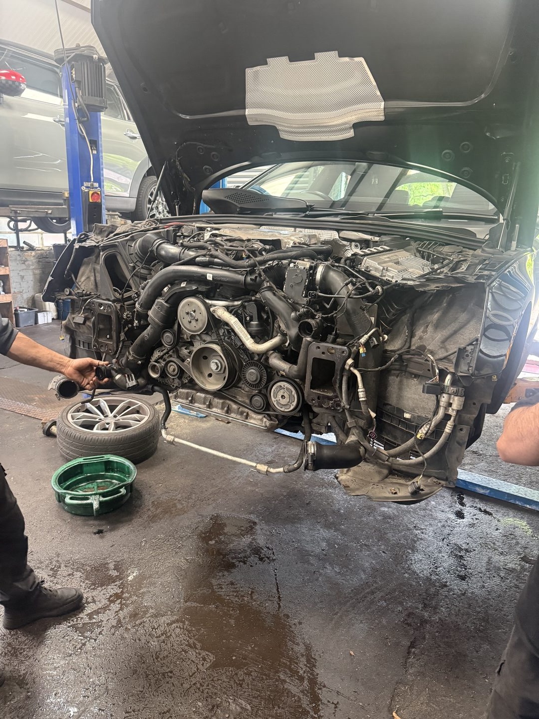 Engine repair in progress at FS Brand Garage in Bolton