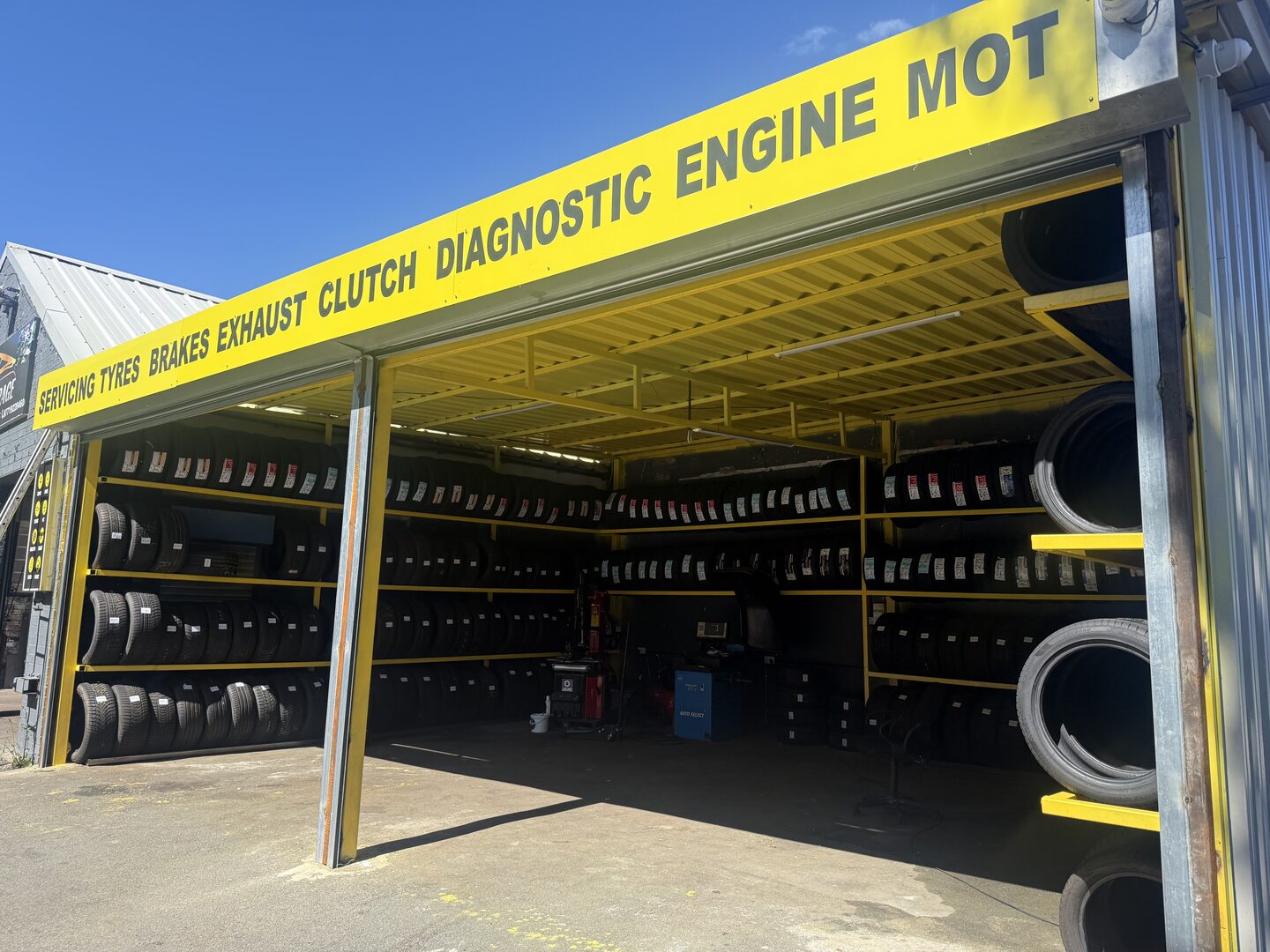 Tyres ready for professional fitting at FS Brand Garage in Bolton
